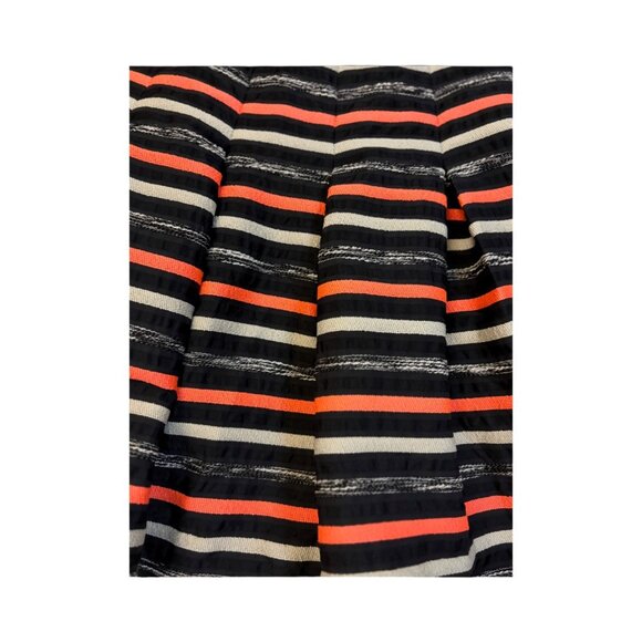 Black & Neon Orange Stripe Yoke Skirt - Picture 3 of 3